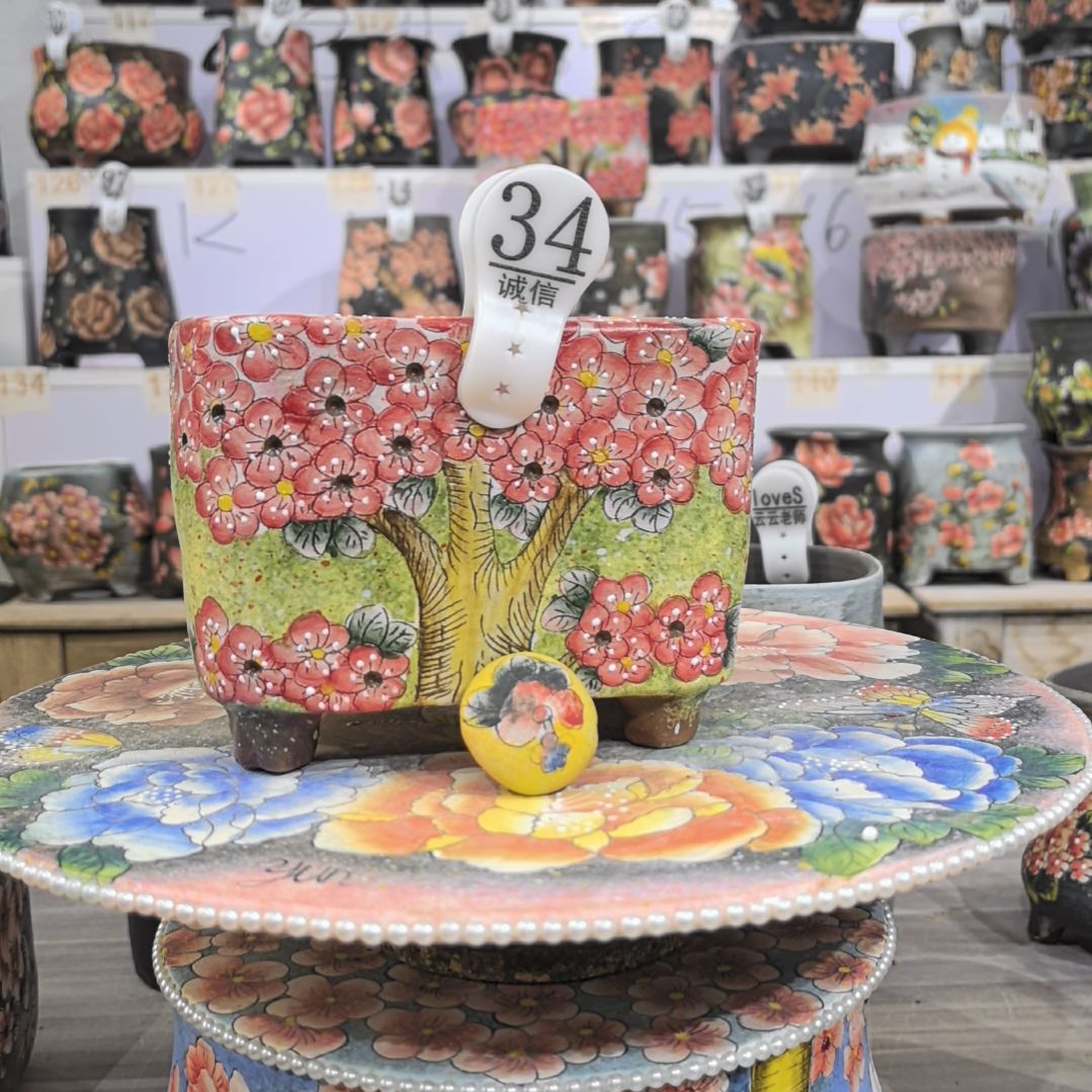 红泥花盆景德镇花盆