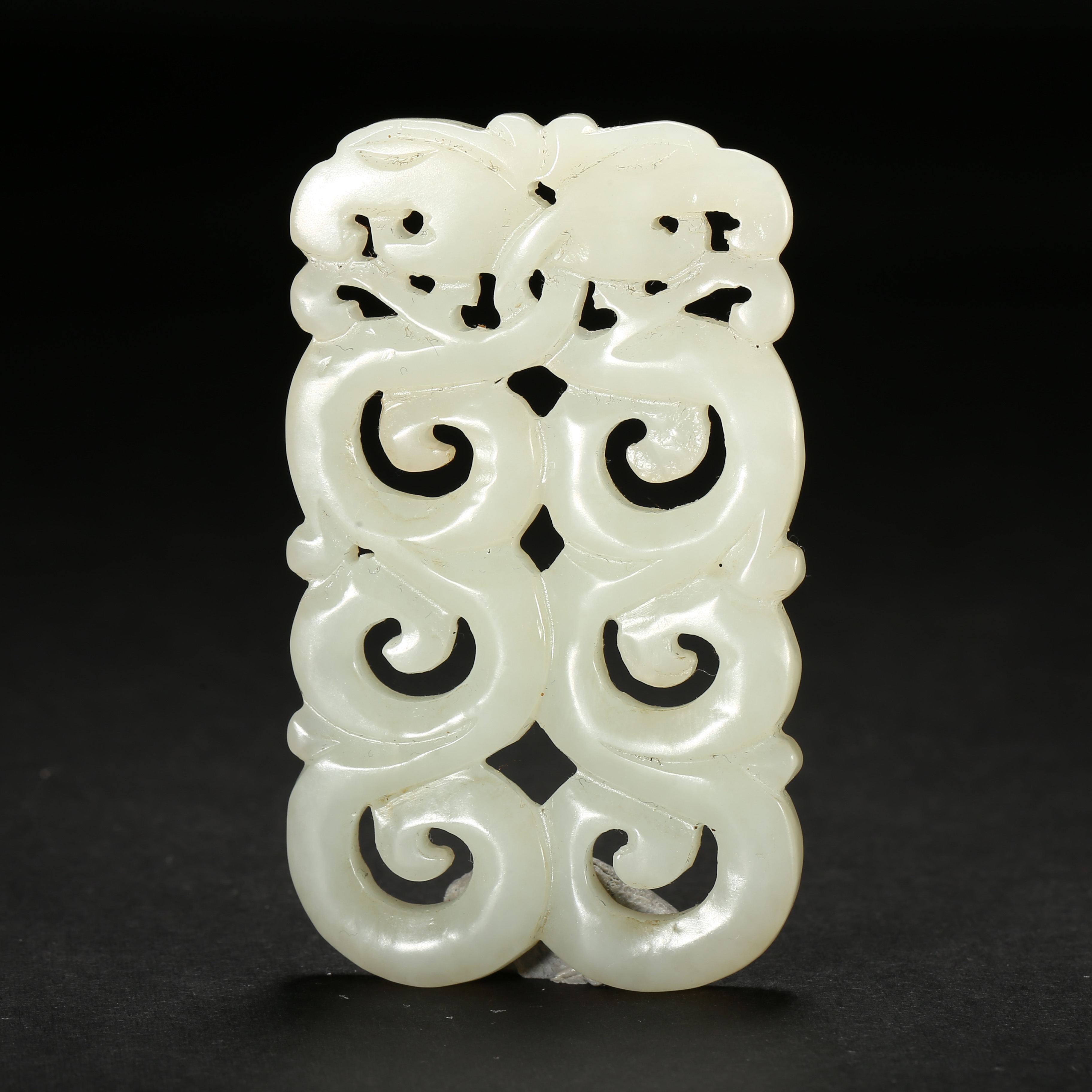 清代*双凤纹白玉佩/07LB01117/和田玉【北京文博】