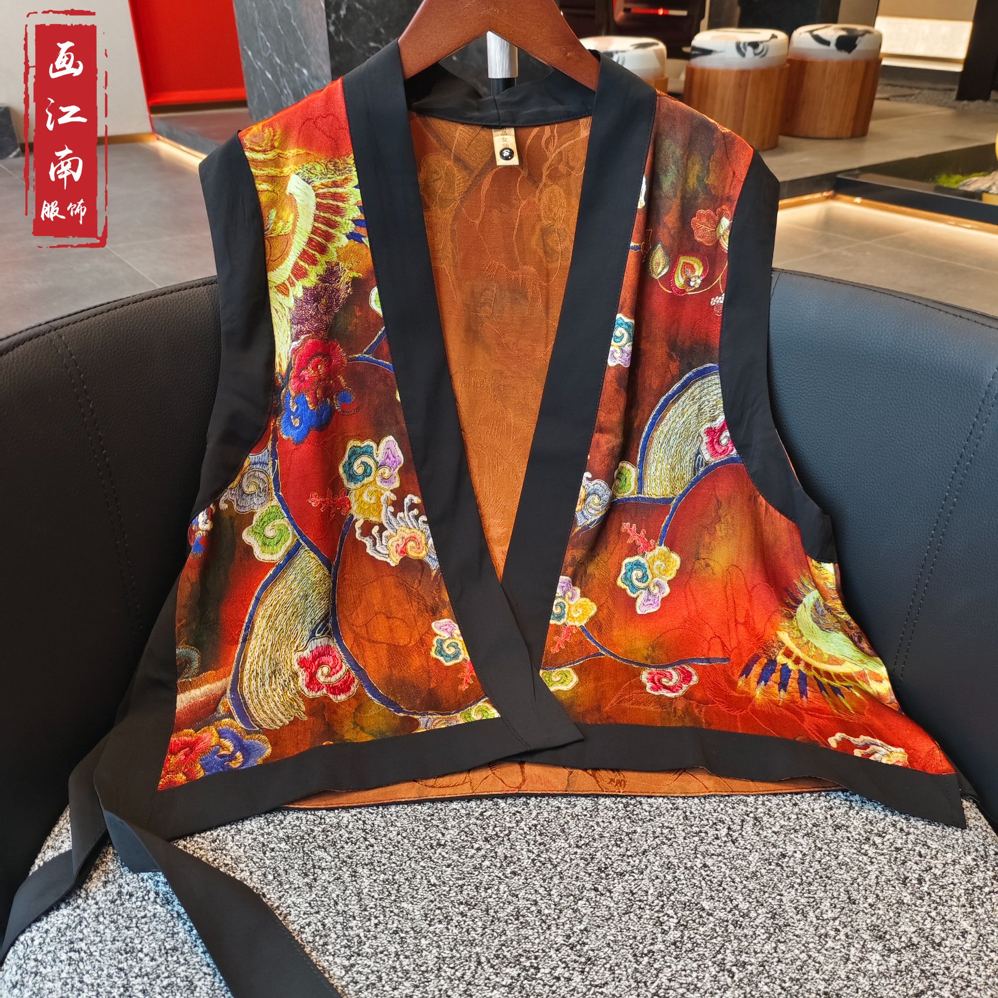 【花姬】2025新款夏季马甲新中式复古国风大V领气质上衣马夹女