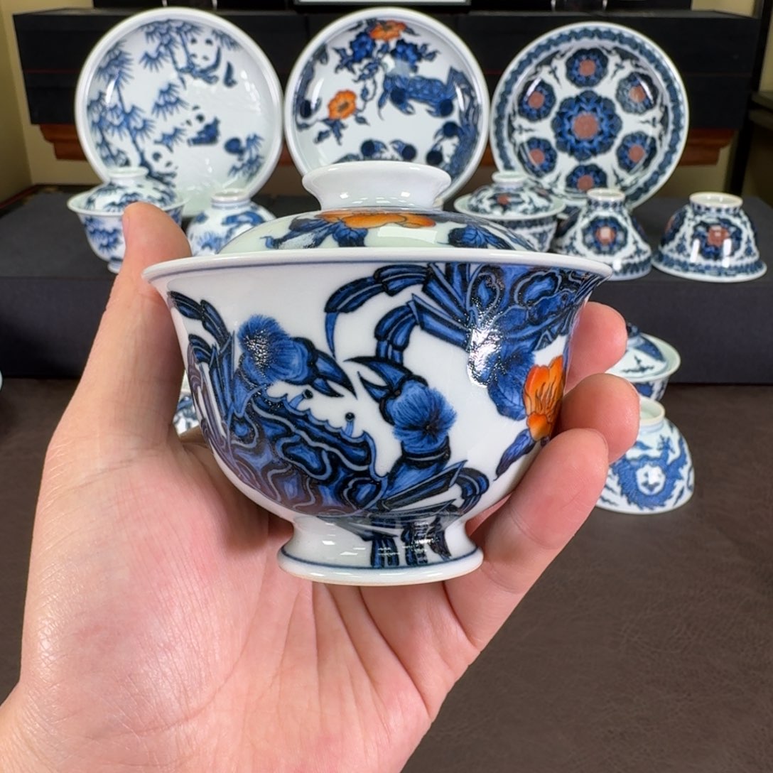 又见春风螃蟹盖碗