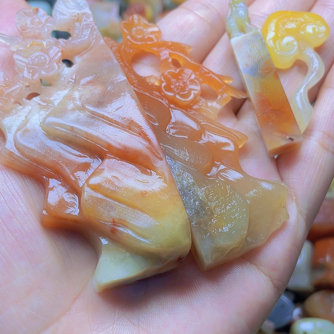 青田石印石樱*米纯手工