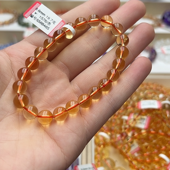 未镶嵌手链黄晶天然巴西全净黄水晶暴力黄8.6