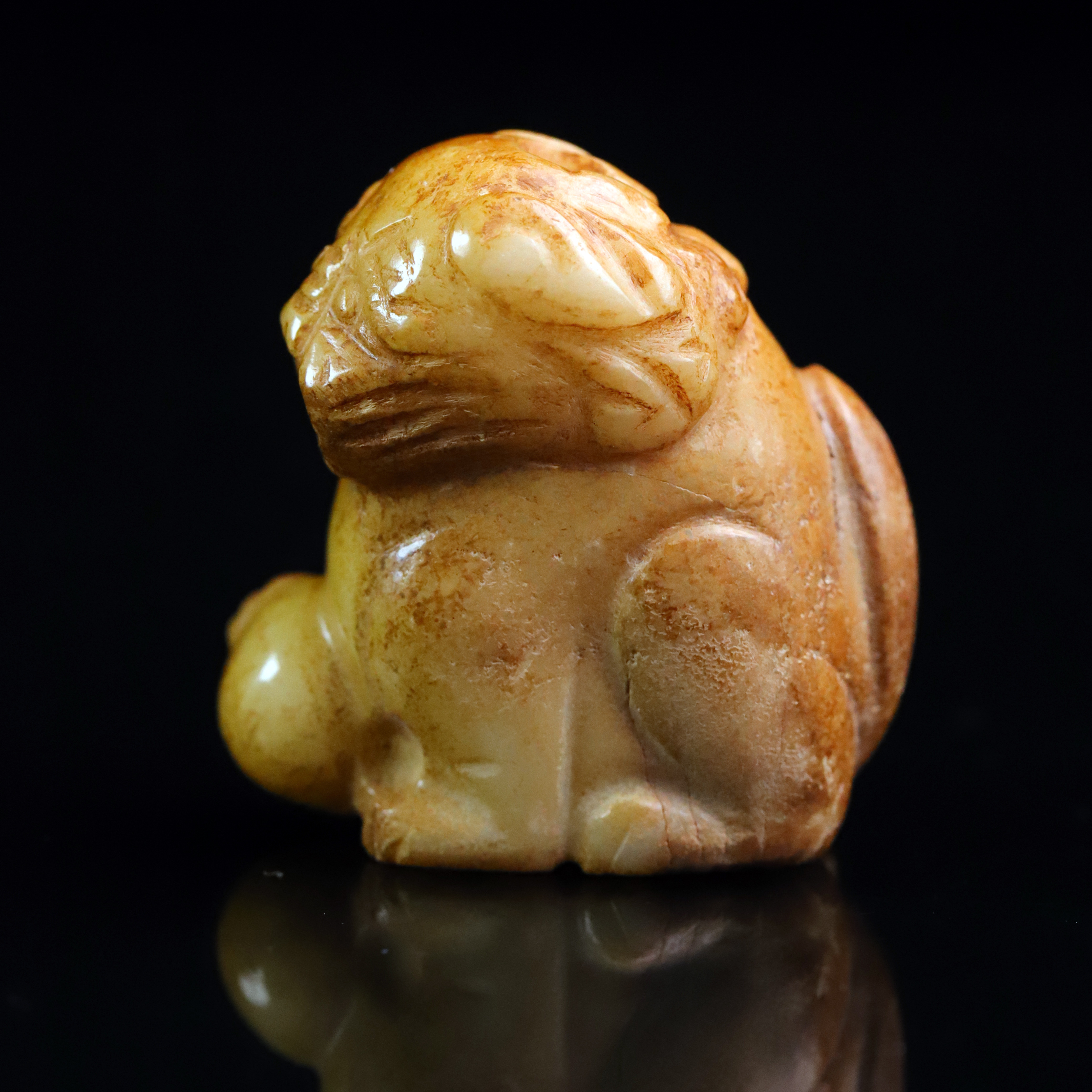 明代和田玉瑞兽花件-NX