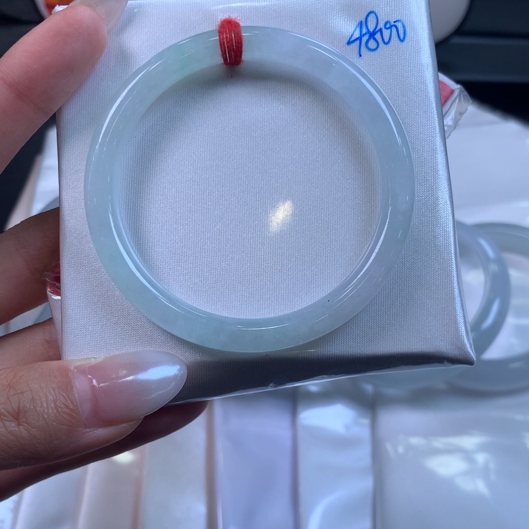 翡翠未镶嵌手镯51圈口