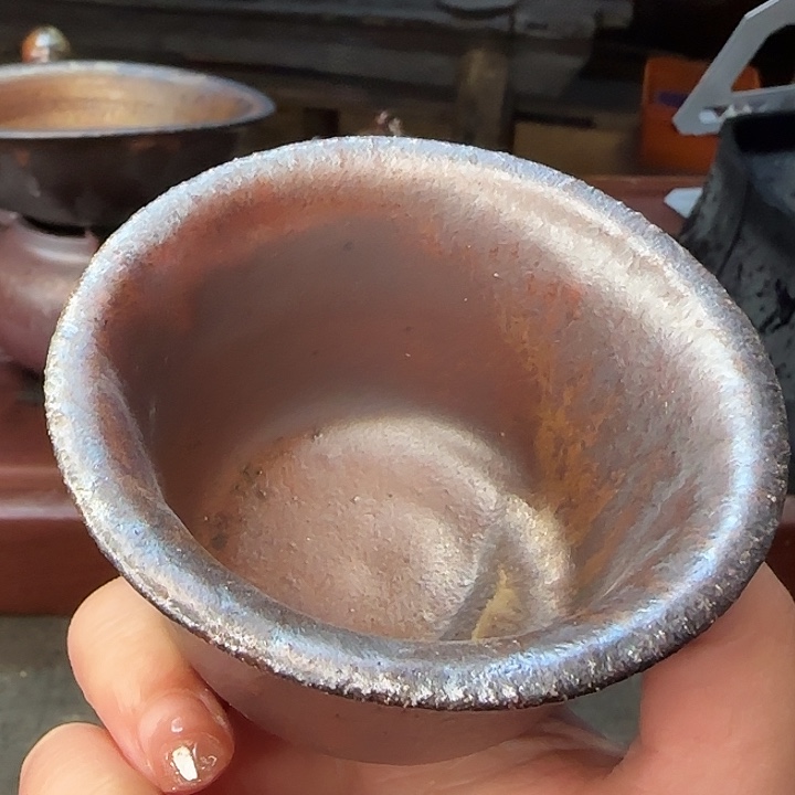 紫砂柴烧元宝杯杯