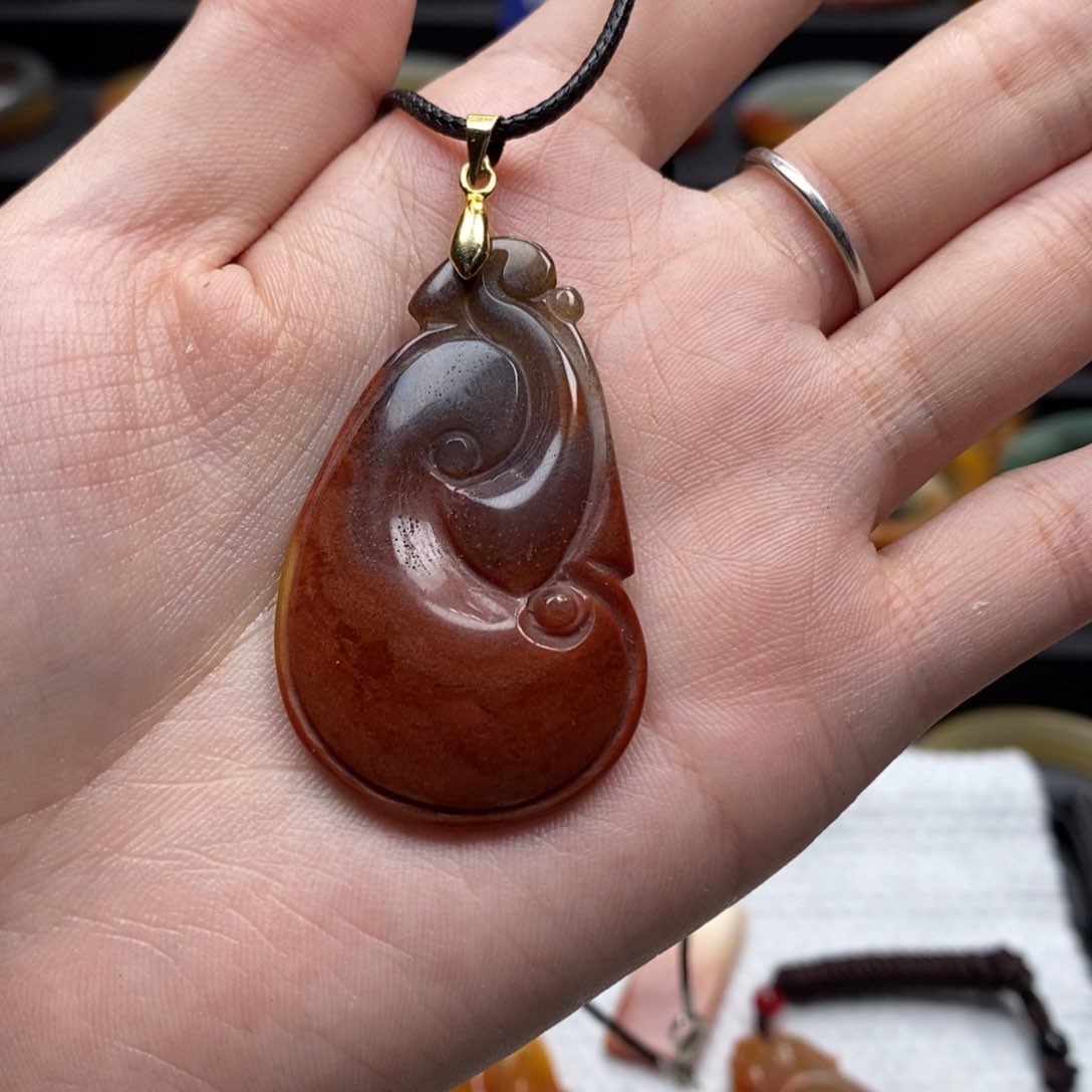 石英质玉（黄龙玉）吊坠未镶嵌@***3