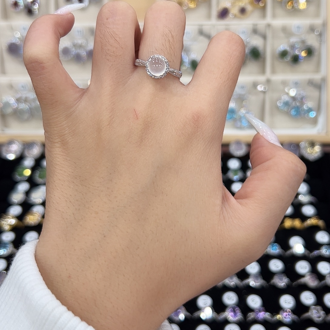 Z***Z蛇纹石玉银S925镶嵌戒指