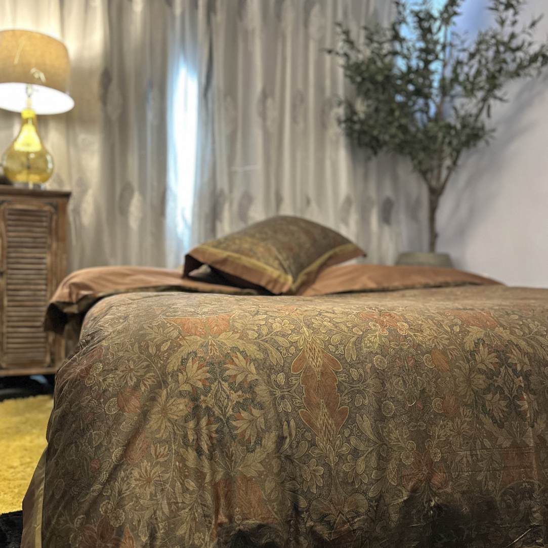 50S中古轻奢美式纯棉长绒棉数码印花四件套