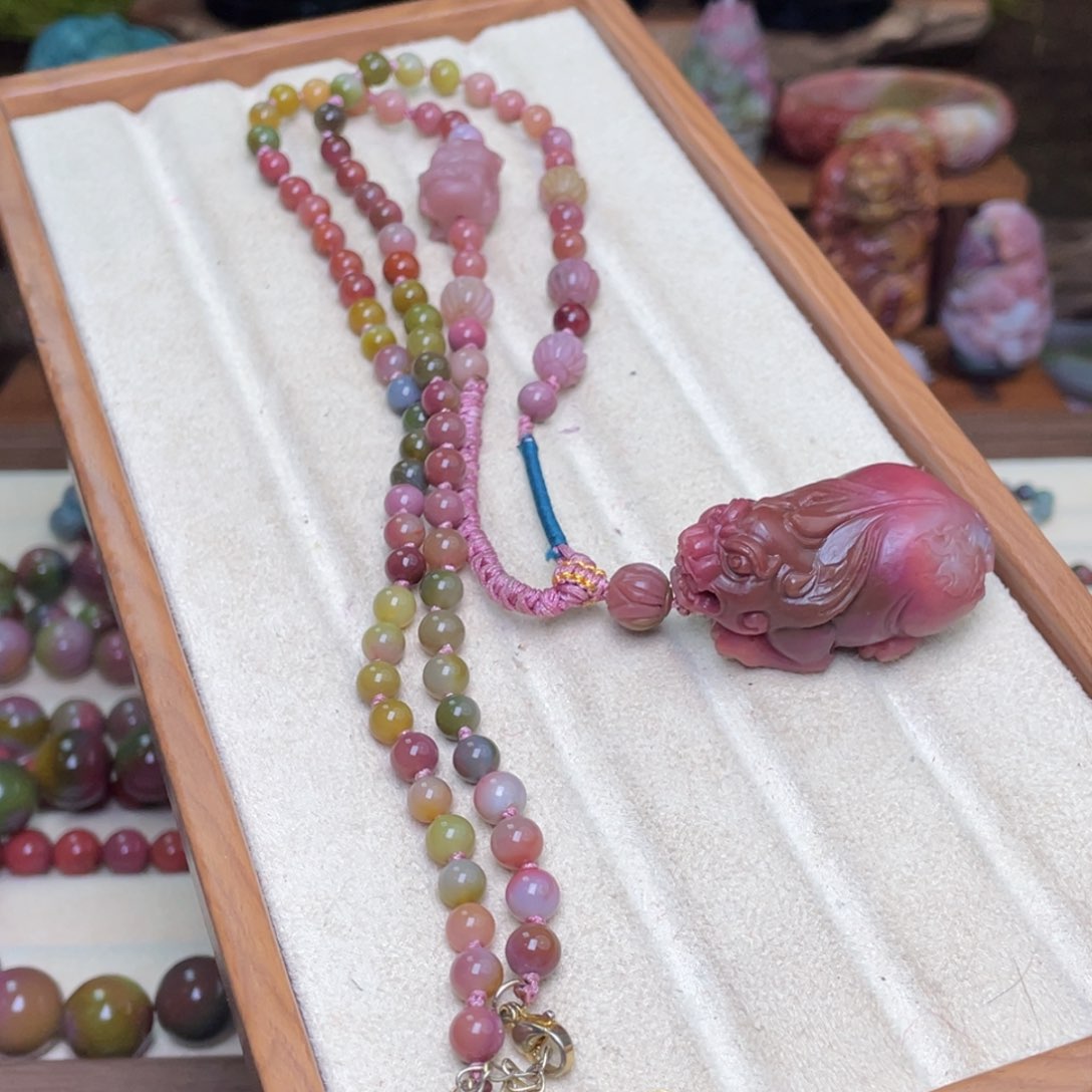 玛瑙/玉髓珠宝半成品未镶嵌盐源玛瑙貔貅项链