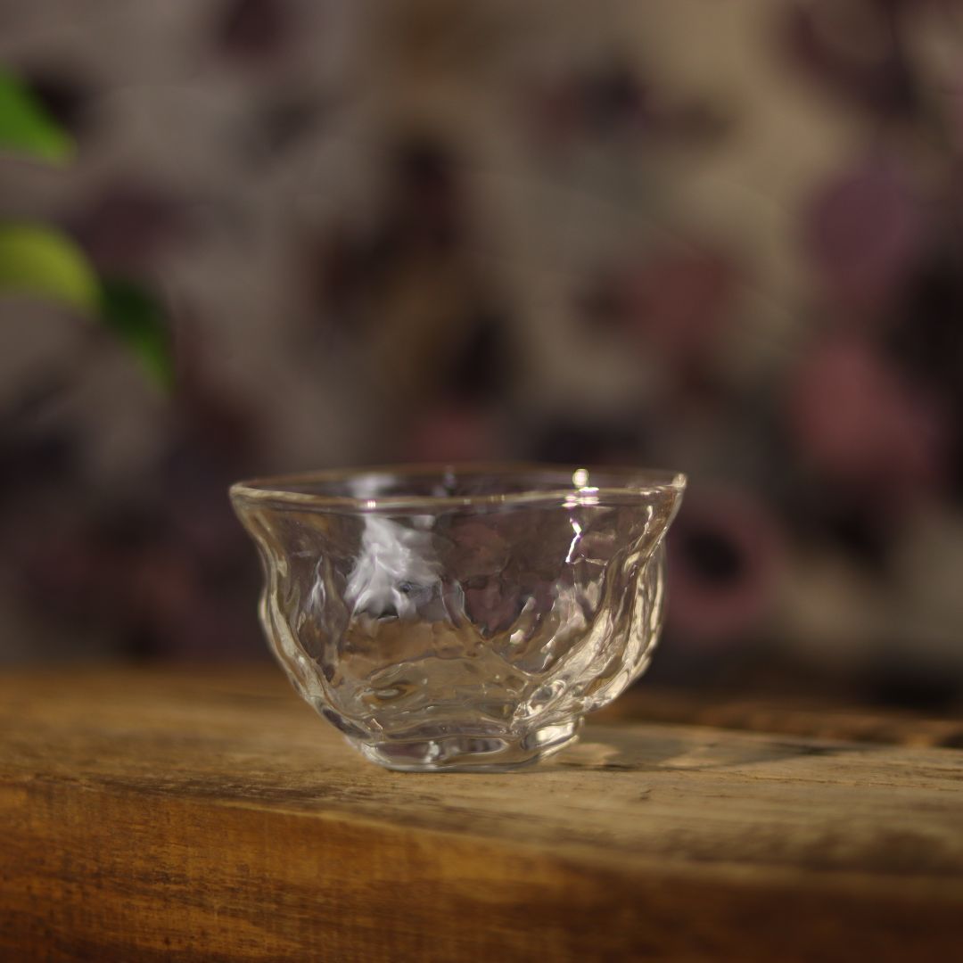 当代 锤纹核桃肌理异形高硼硅玻璃杯100ml{阿颜专属}