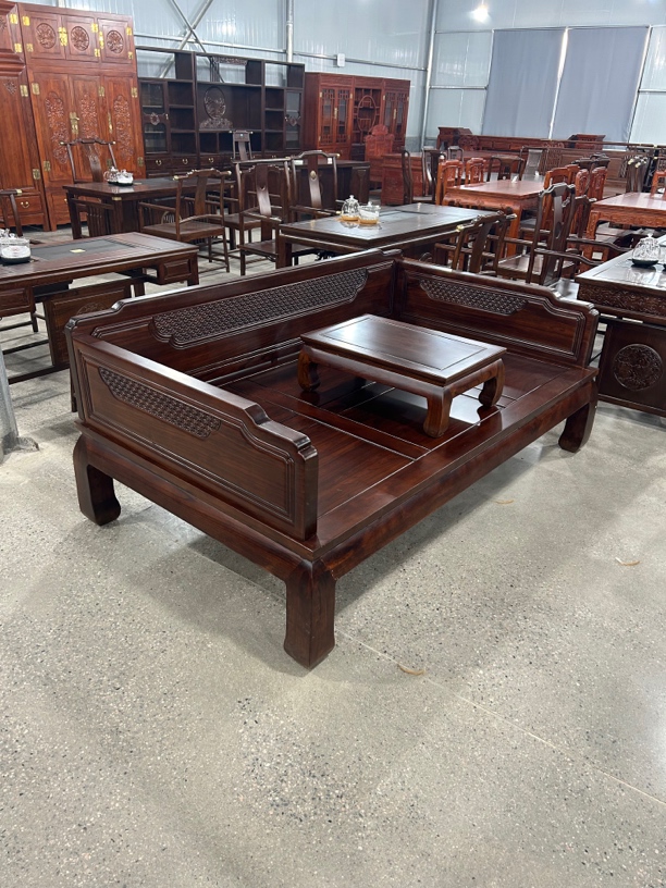 加宽1.2米盛世祥云罗汉床长度2米宽度1.2米垫子炕桌抱枕全部配齐