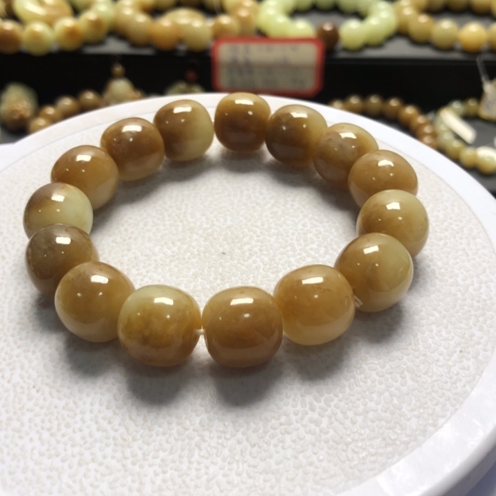 和田玉手串未镶嵌卡14