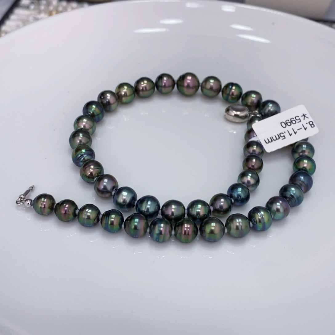 海水珍珠颈饰未镶嵌盛****）大溪地项链8.1-11.5兰