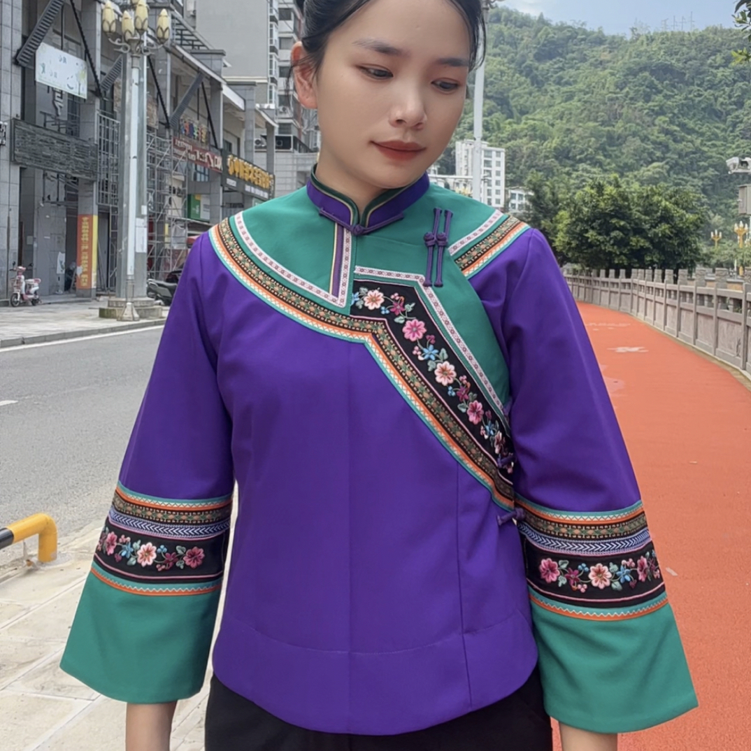 布依族壮族刺绣百搭上衣民族风女装日常款直播间一物一拍