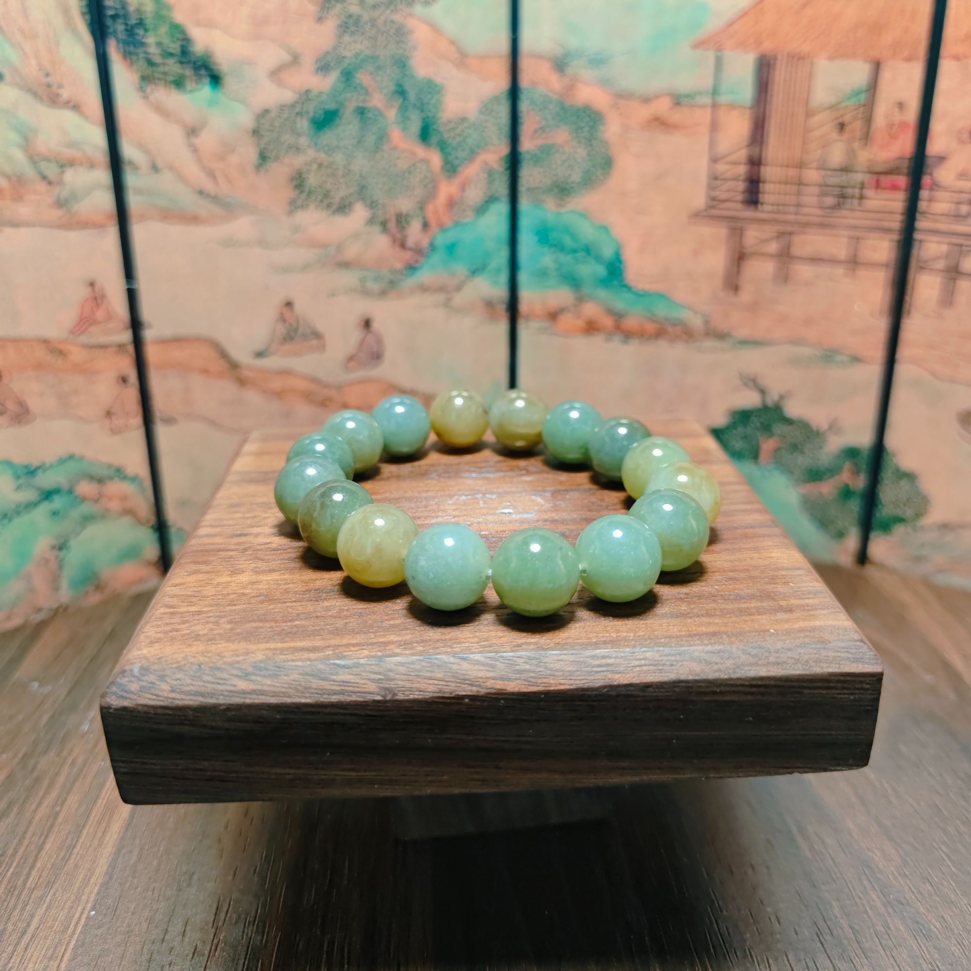 U和田玉多宝圆珠手串（卡12）0292