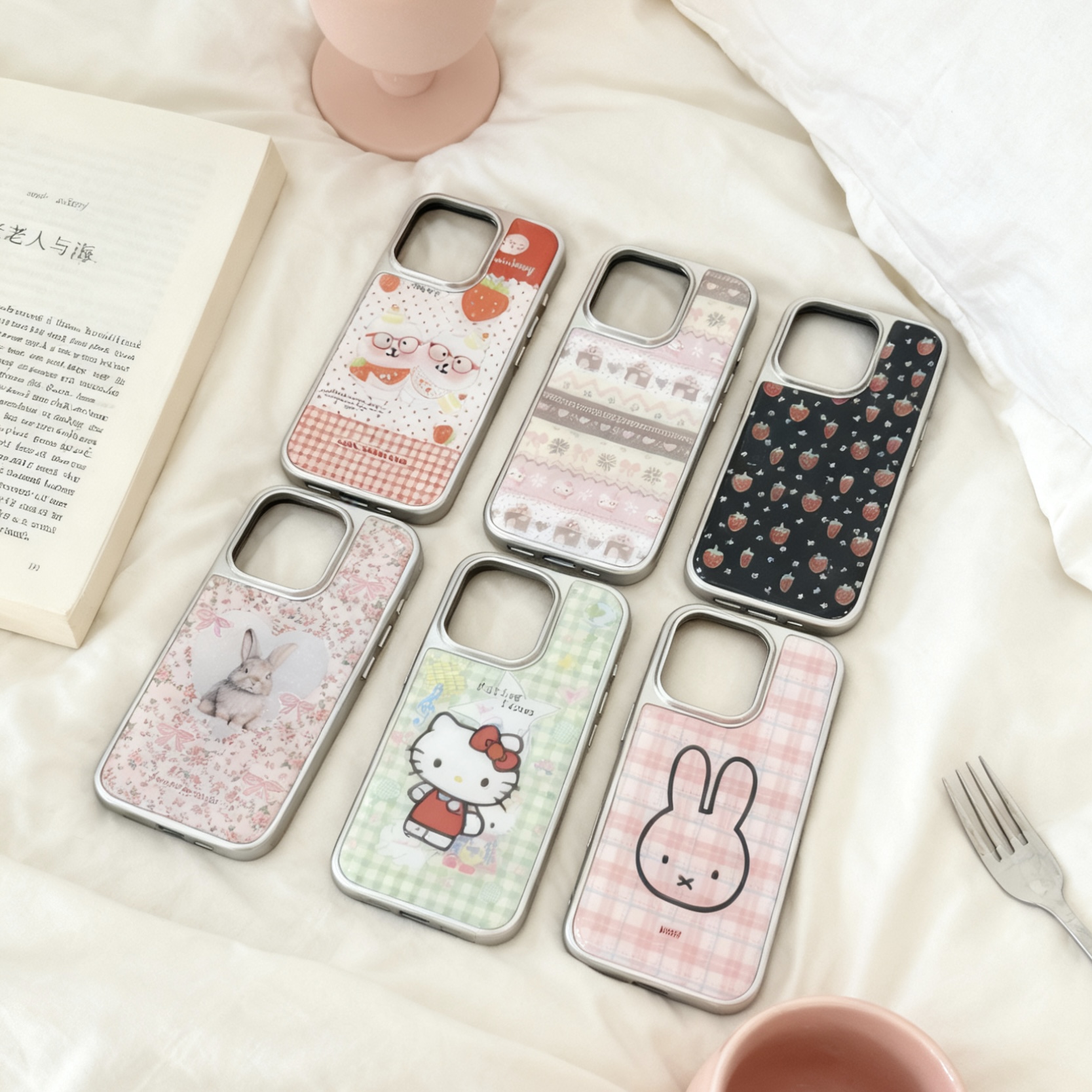 电镀银边滴胶韩系手机壳 【发货不带包装盒】