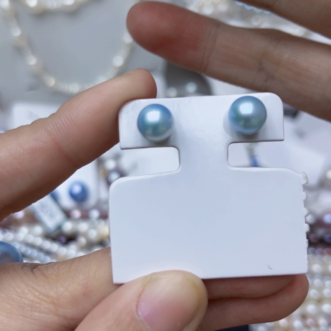 淡水珍珠耳饰银S925镶嵌