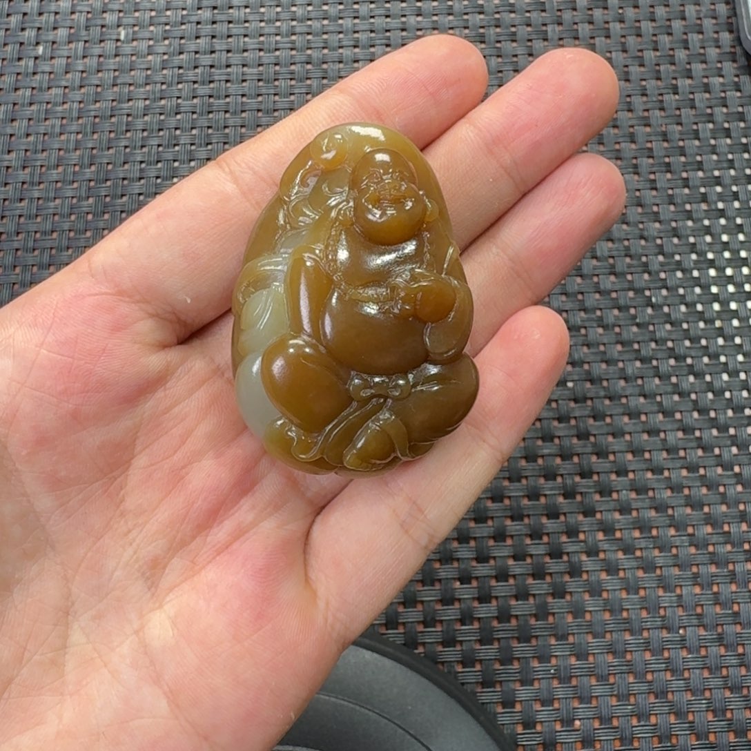 和田玉未镶嵌手镯若羌佛公挂件