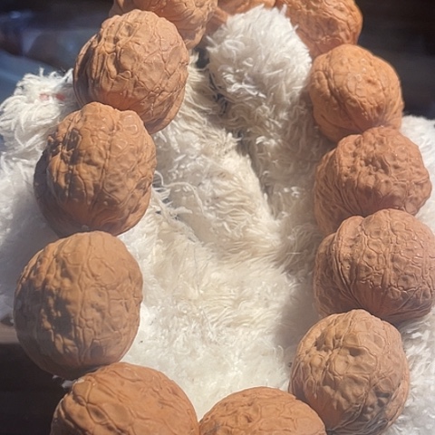 文玩核桃手串蟒纹元宝12粒带彩34