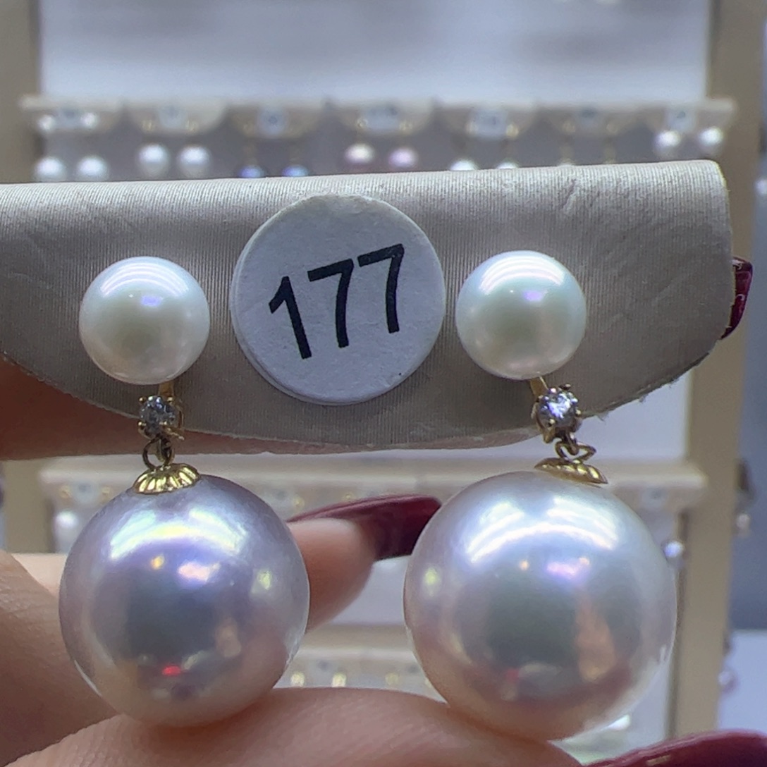 淡水珍珠耳饰18K金镶嵌