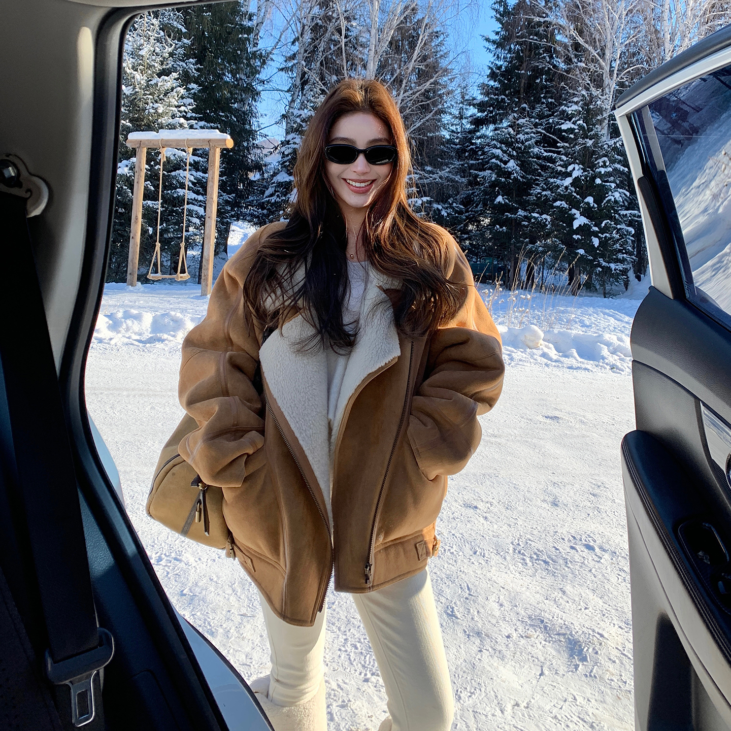 “机车外套”定制重工绒面＋100羊毛层次感保暖美拉德女装外套