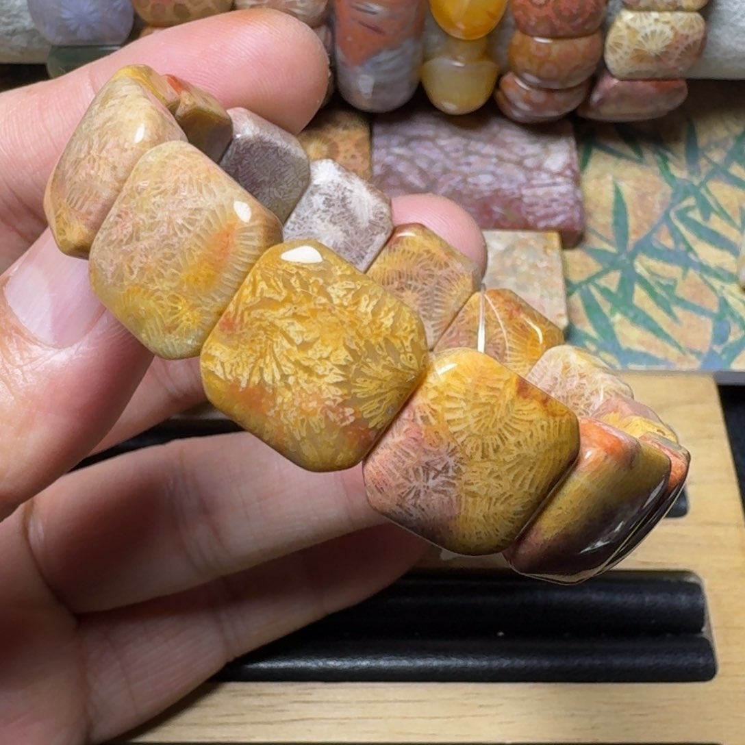 硅化玉时尚个性休闲方块手排未镶嵌