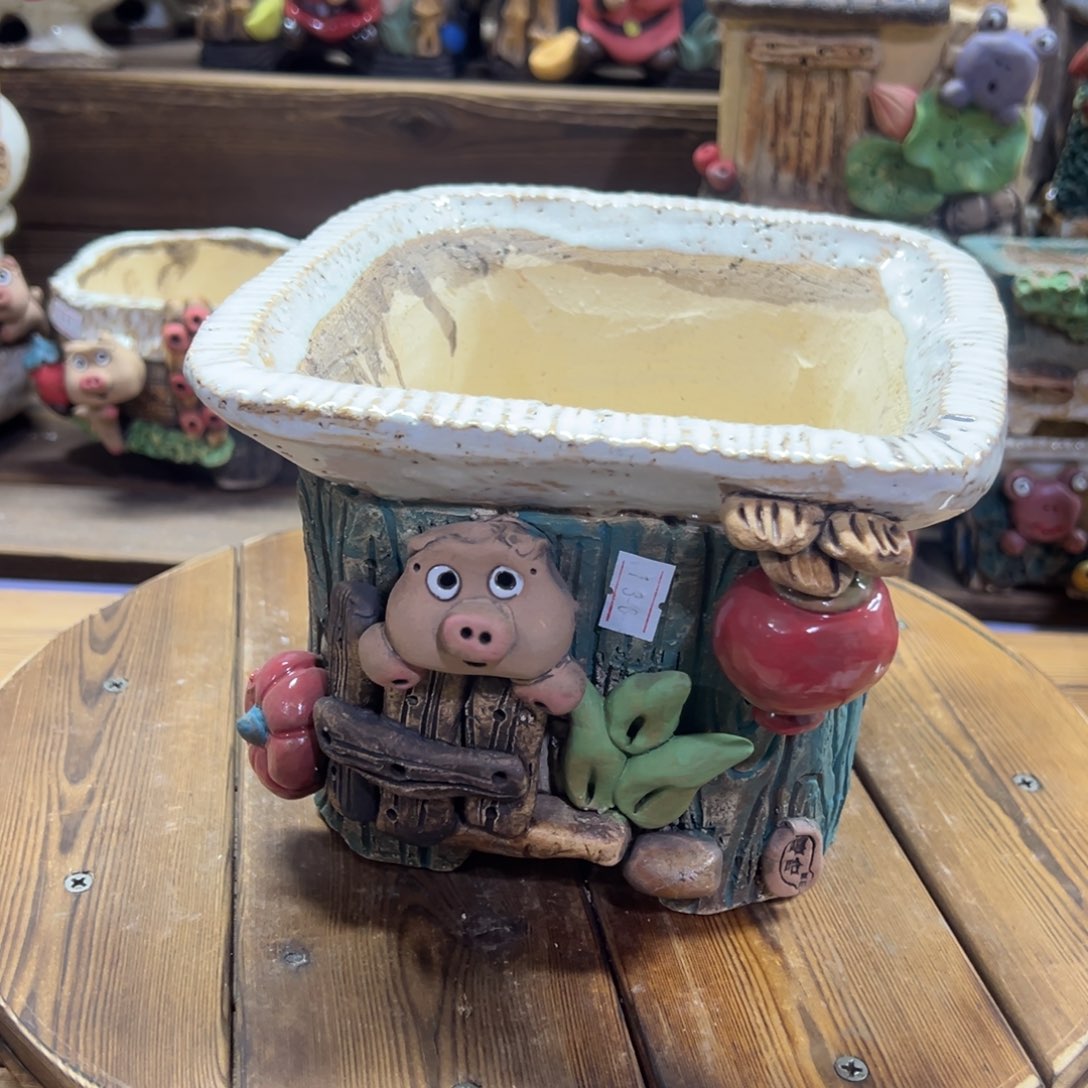 红陶嘻哈多肉花盆