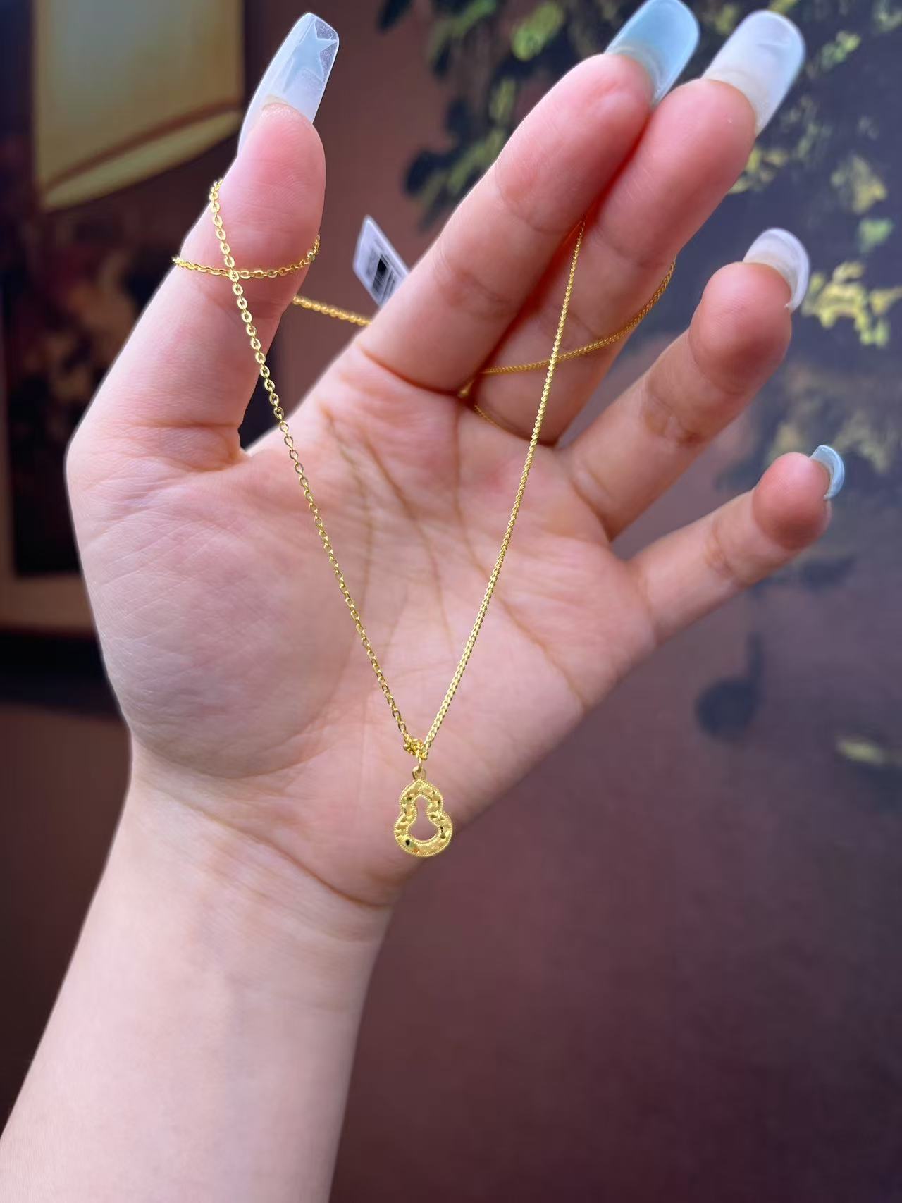 《张瑞福珠宝》足金镂空扁葫芦3.24g套链/网红爆款/套链