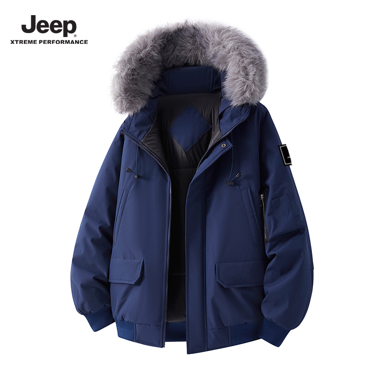 JEEP吉普情侣款冬季加厚保暖时尚百搭派克服休闲棉衣防风加厚棉袄