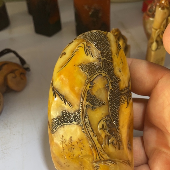 印石昌化石陶瓷木桥的