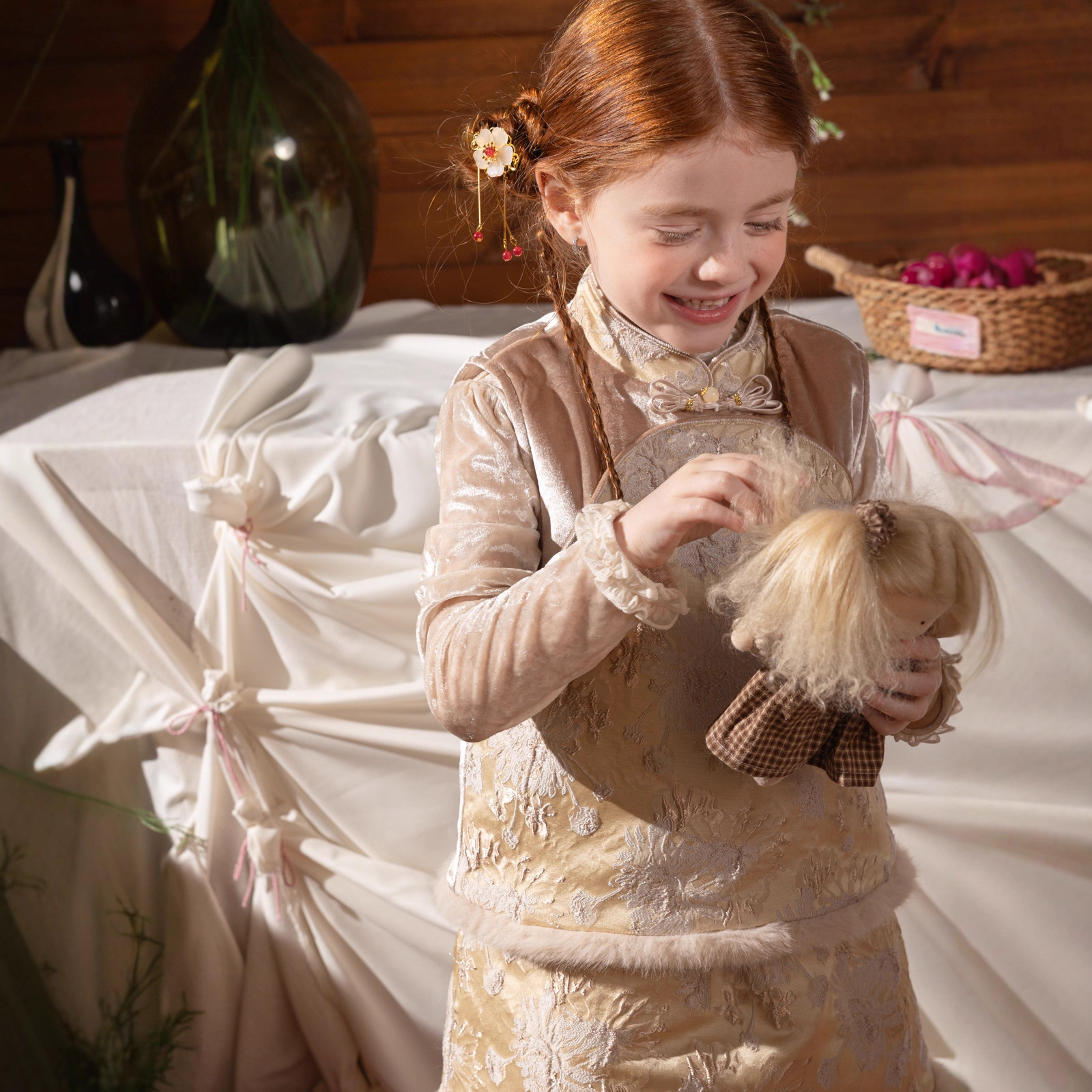 夹棉马甲半身裙两件套