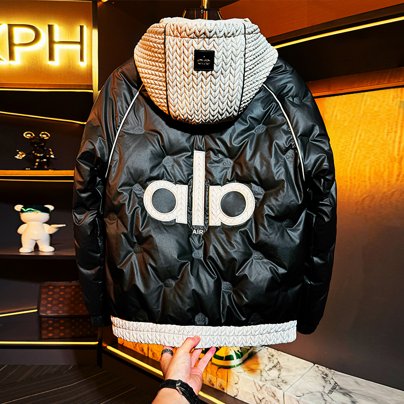 【801】高端90白鸭绒羽绒服男2025冬季新款潮牌轻奢连帽防寒服外套