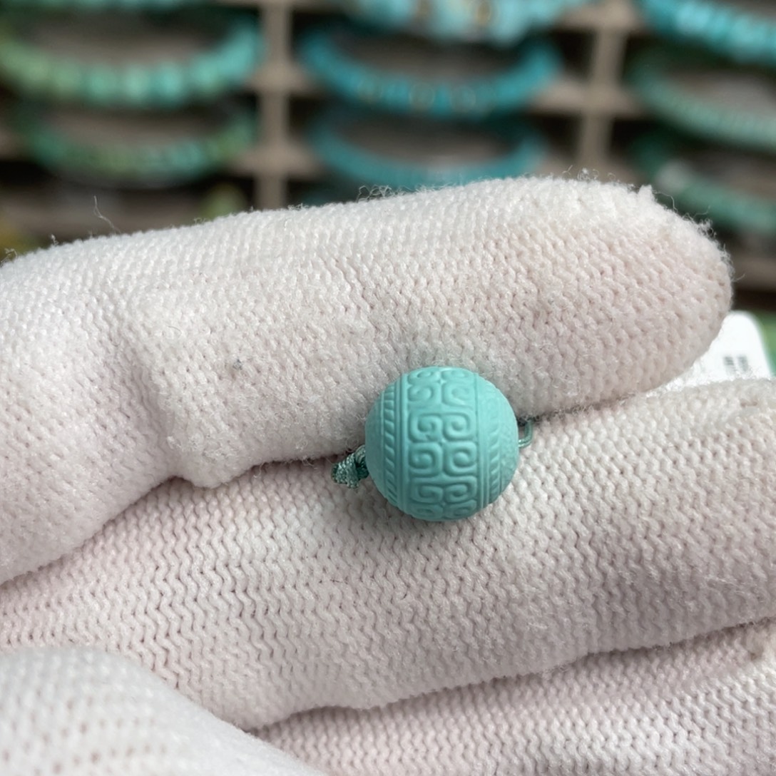 绿松石未镶嵌精品回纹老型珠5