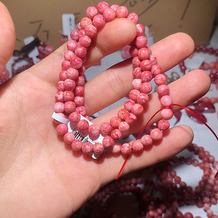 微***过天然辰砂原石手串