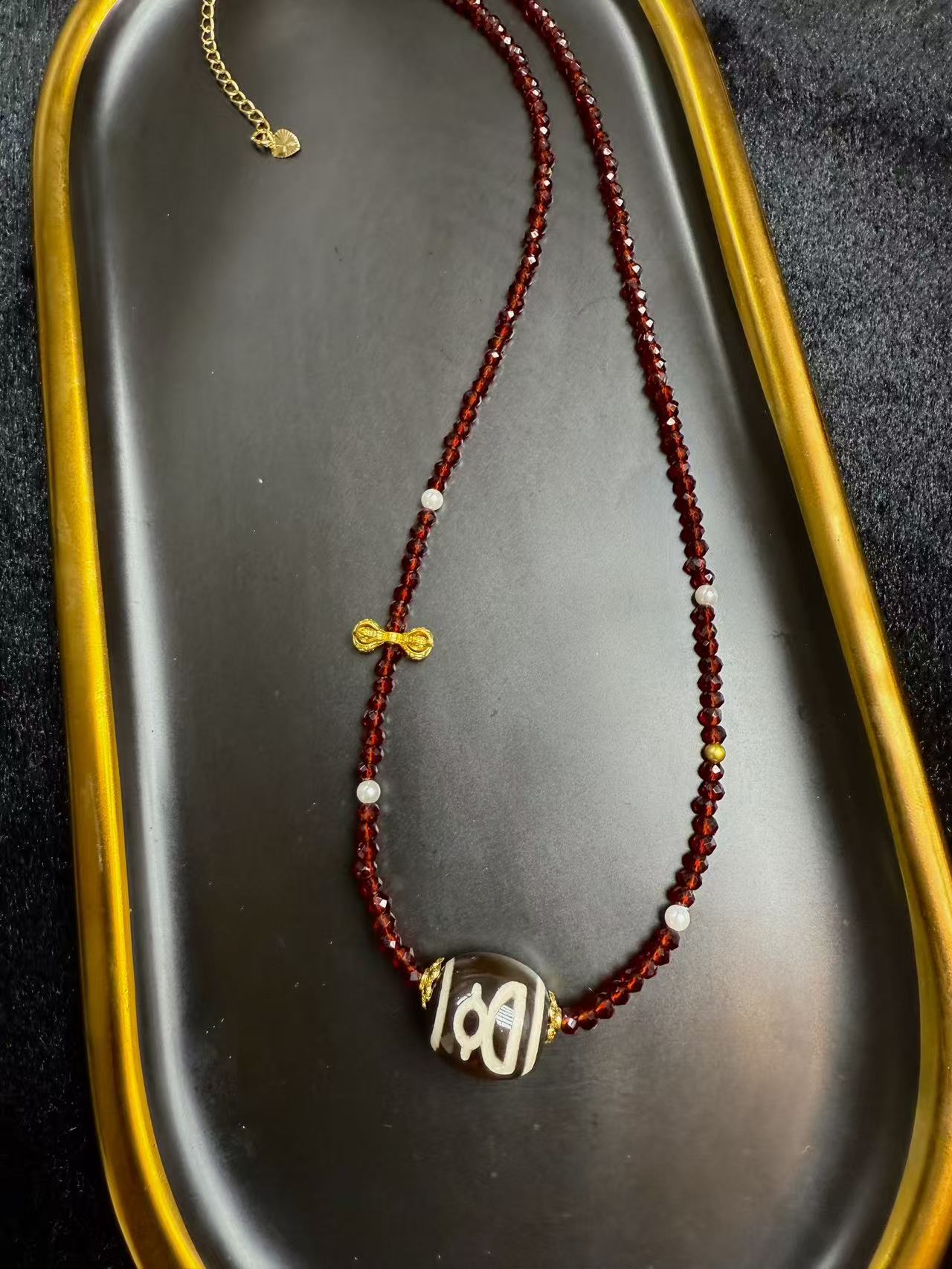 【灰姑娘原创】财神天珠红小清新项链M3530