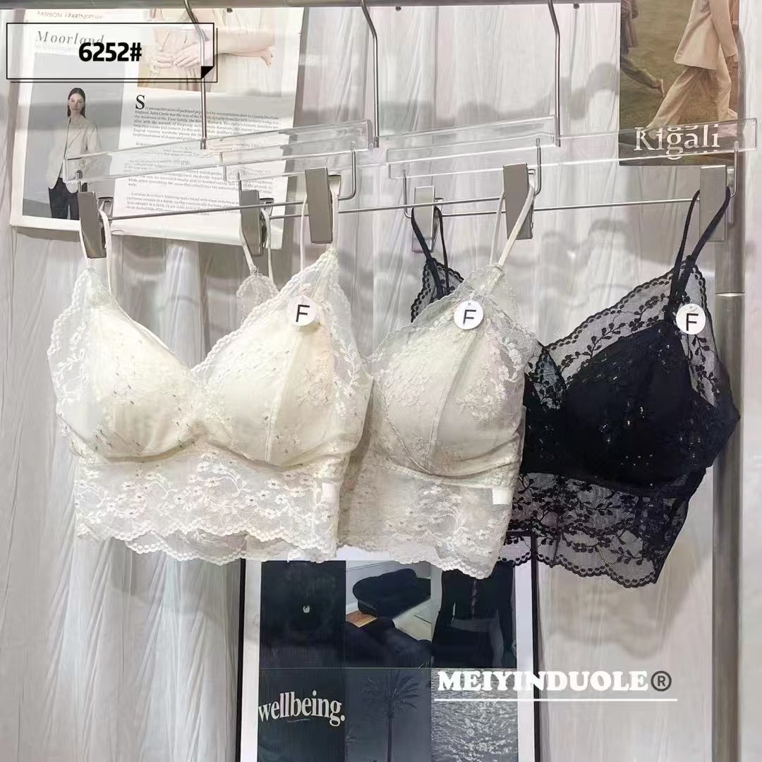 @哈呐I软蕾丝夏季透气镂空带胸垫美背