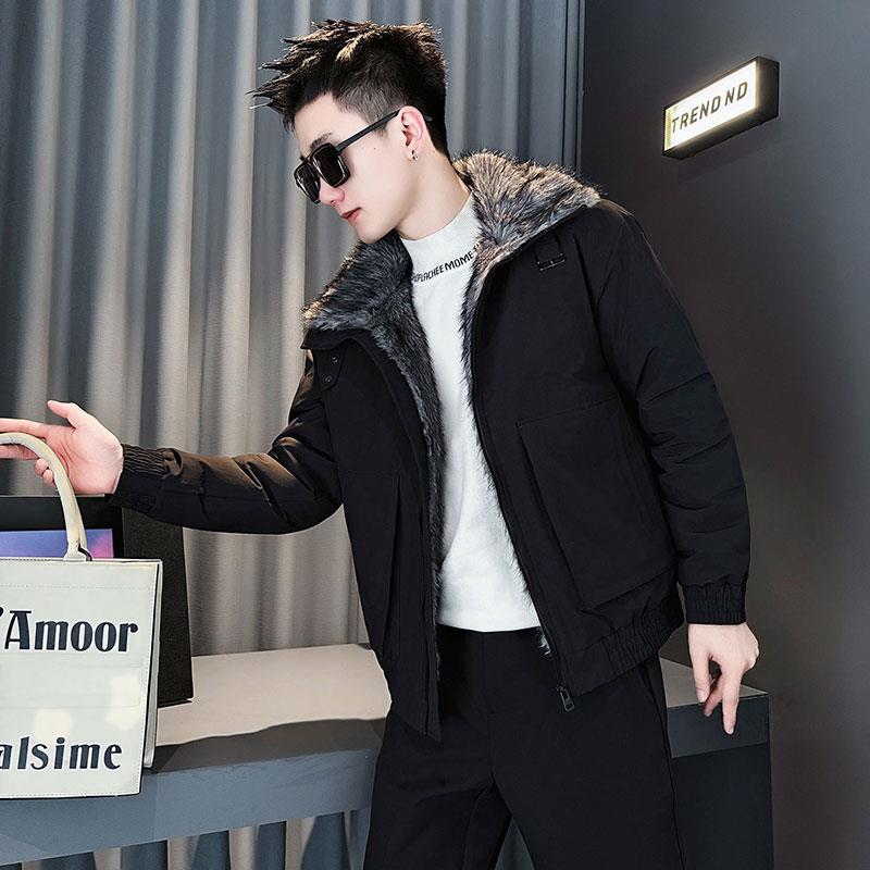 轻奢痞帅男装工装棉衣外套男款冬季保暖座山雕加厚新款休闲棉服潮