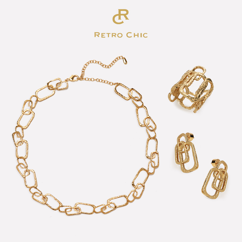 铜合金项链  RC RETRO CHIC 意大利复古时尚首饰 弧光三件套