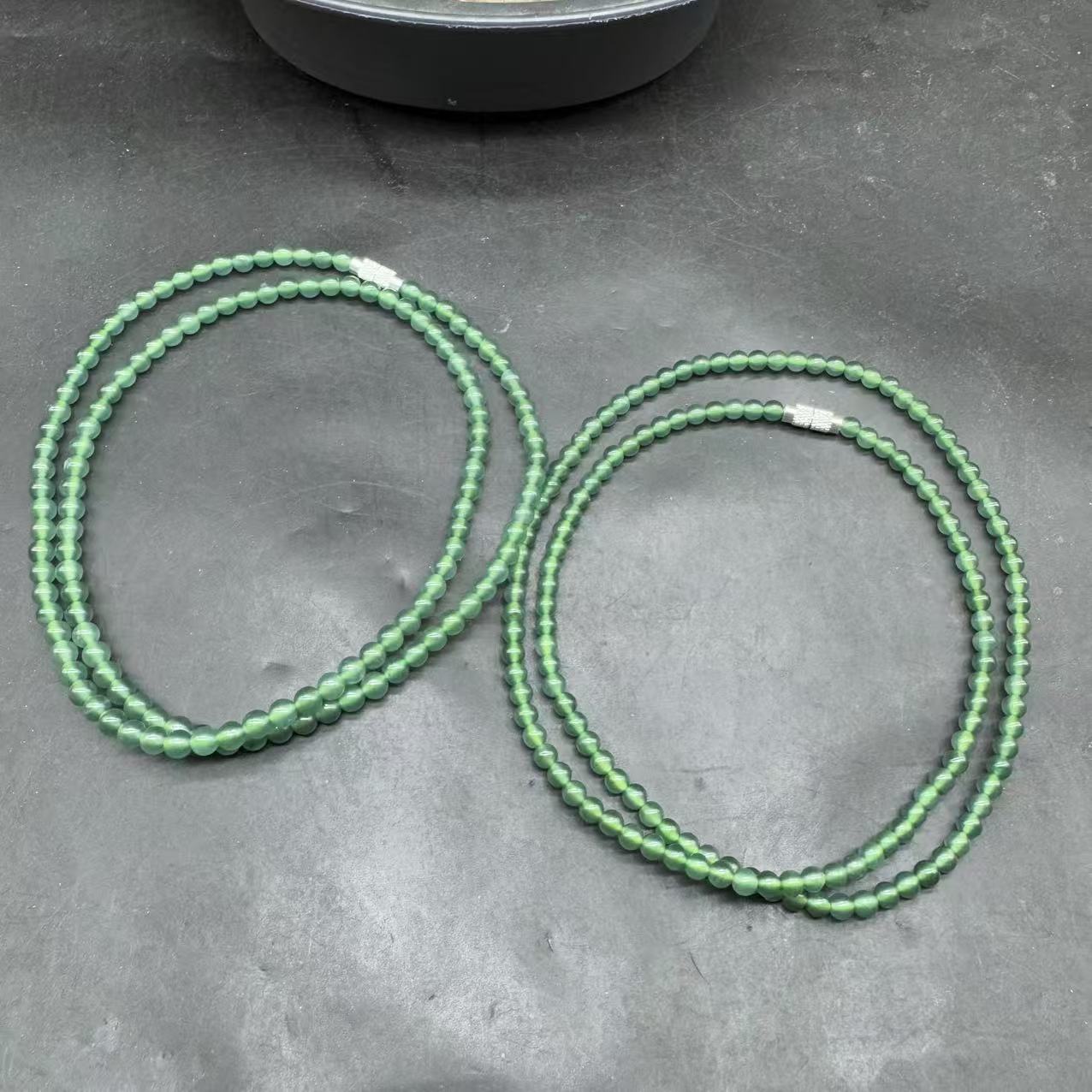 【玉经纶】31689/Q32-翡翠珠链-多样性发其一约4mm/约128颗
