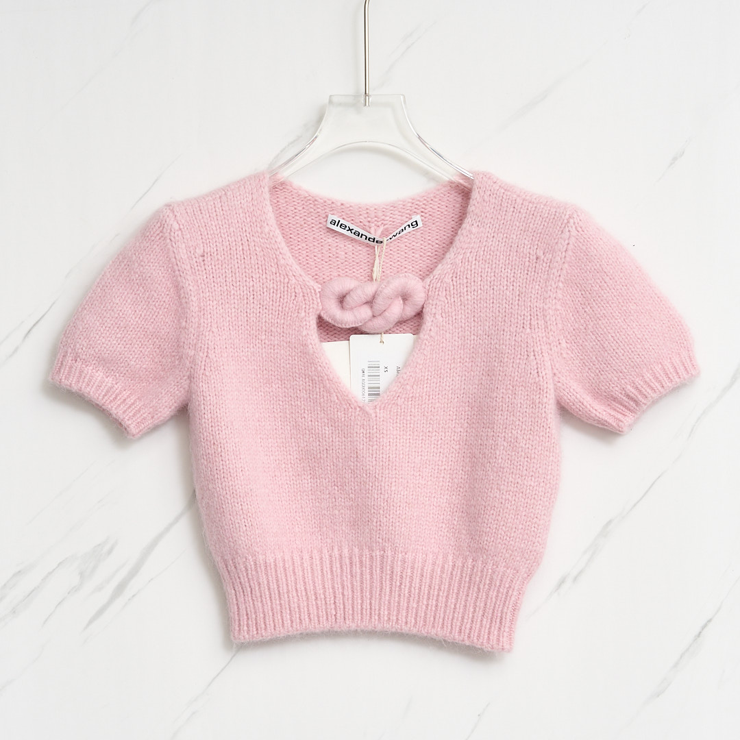 全新未使用  【瑞池女装】Alexander Wang纽结短款针织衫/AGGU00612