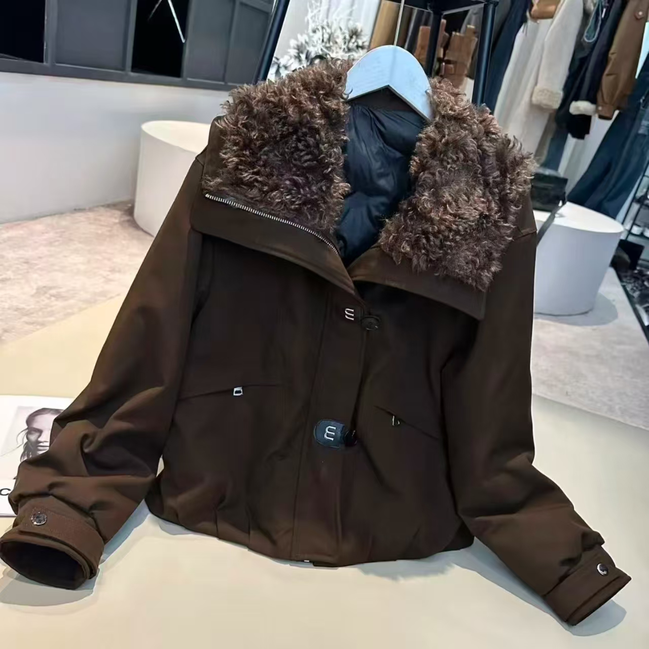 冬款立领毛领羽绒外套百搭休闲韩系女款1124