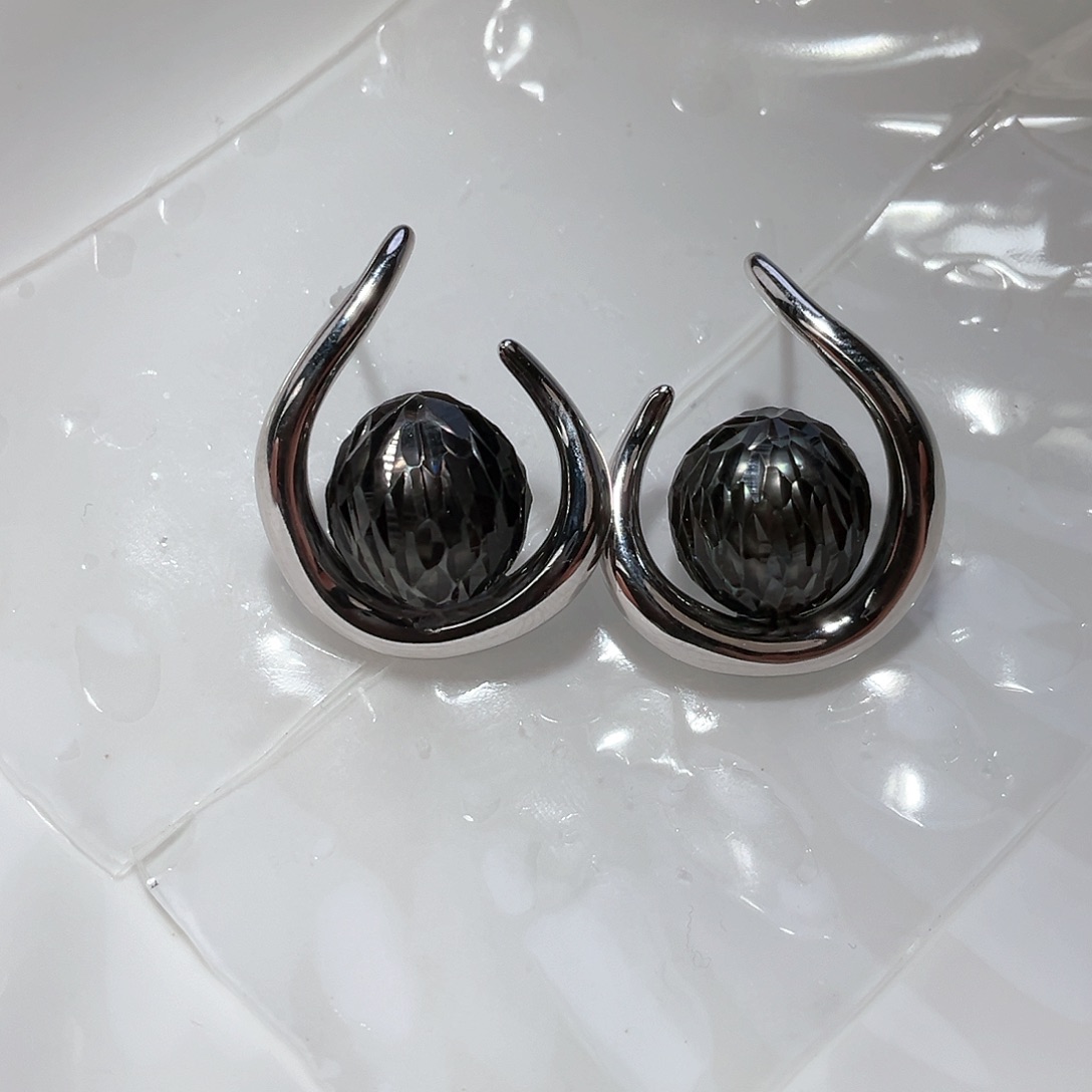 海水珍珠耳饰银S925镶嵌