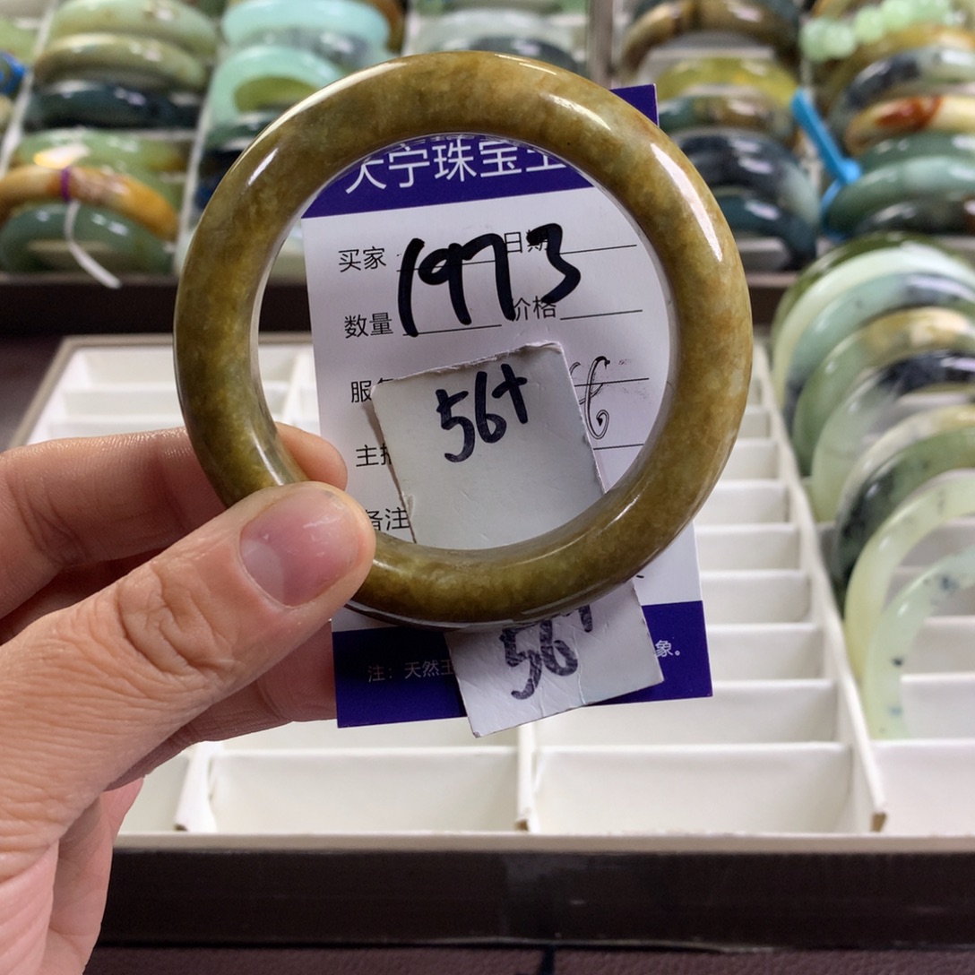 蛇纹石玉未镶嵌手镯1973