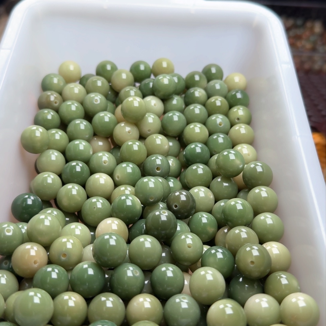 菩提根/象牙果吊坠50颗奶绿13圆