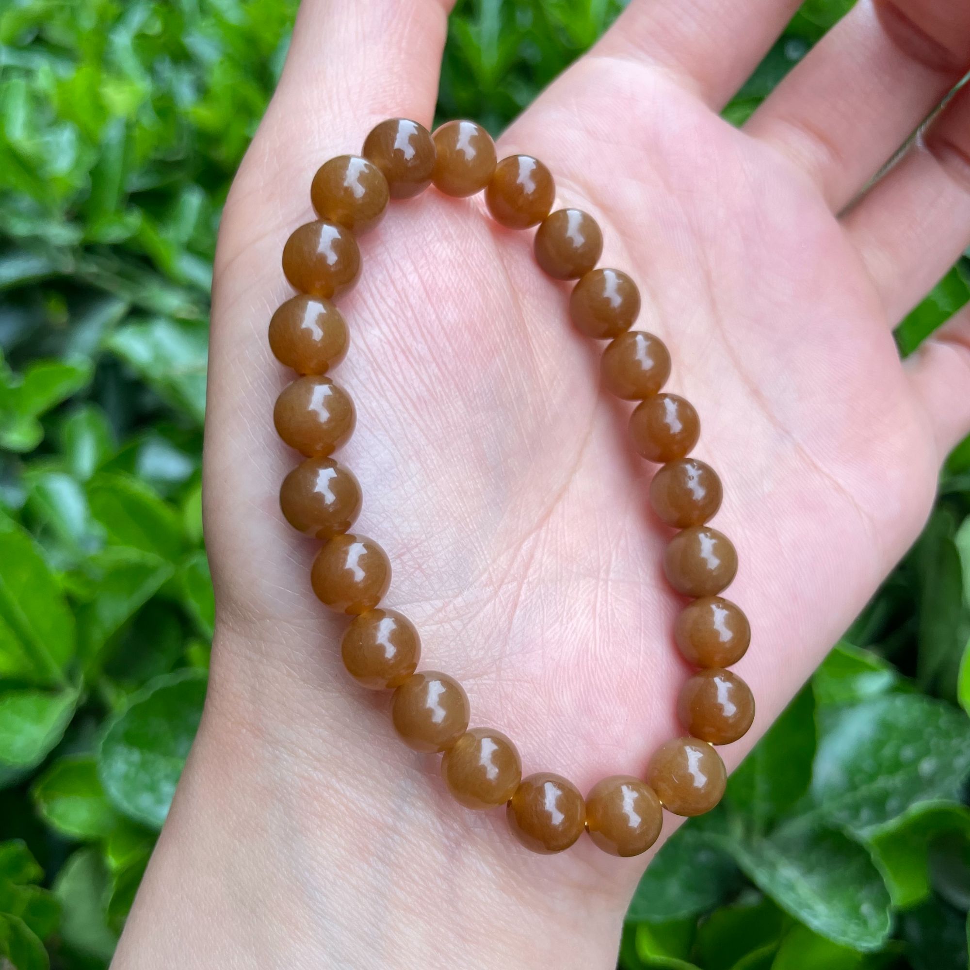 和田玉手串天然新疆且末金山糖色糖料卡8mm春日珠宝多样性发其一