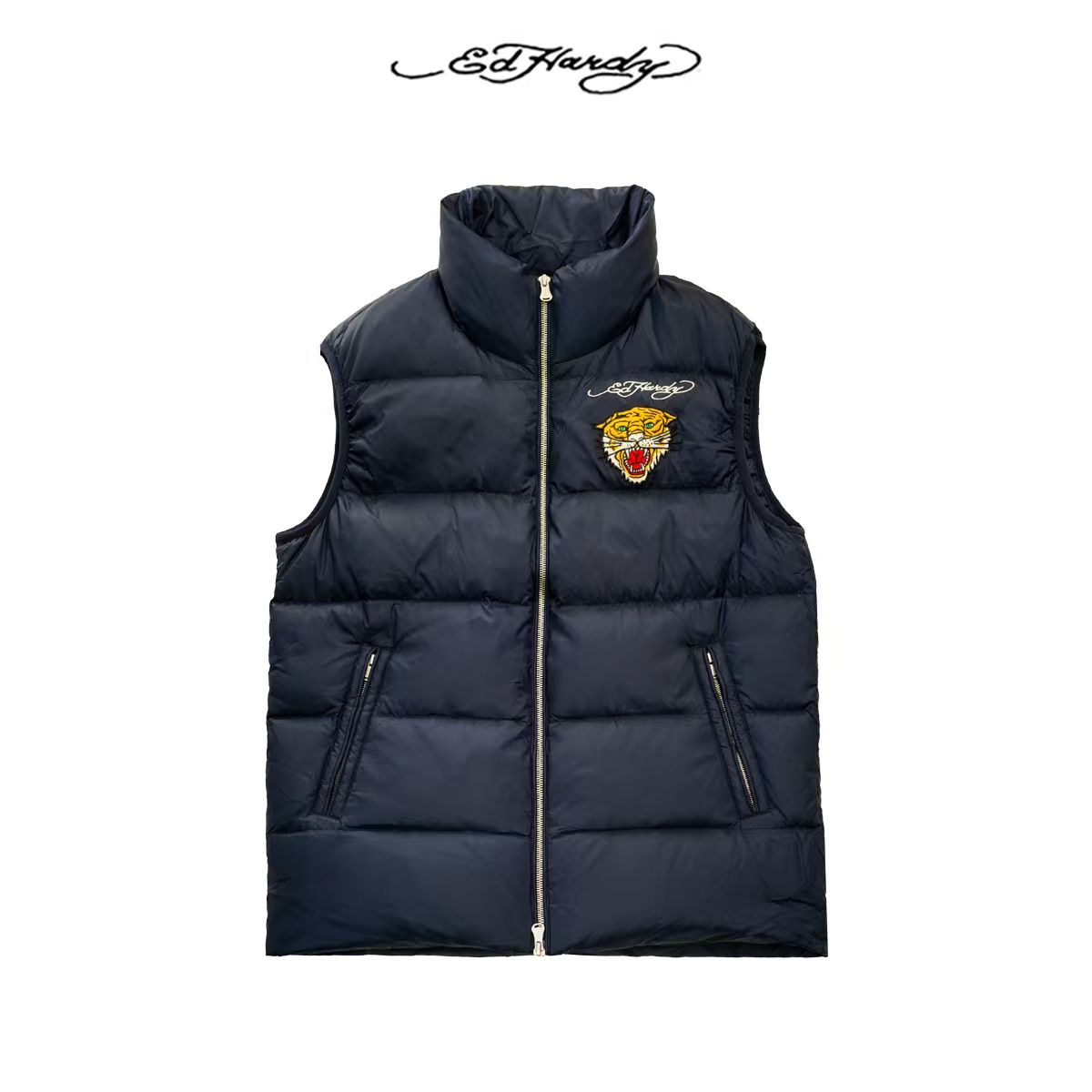 Ed Hardy/埃德哈迪男女同款虎头羽绒服无袖保暖马甲E1QOM313时尚