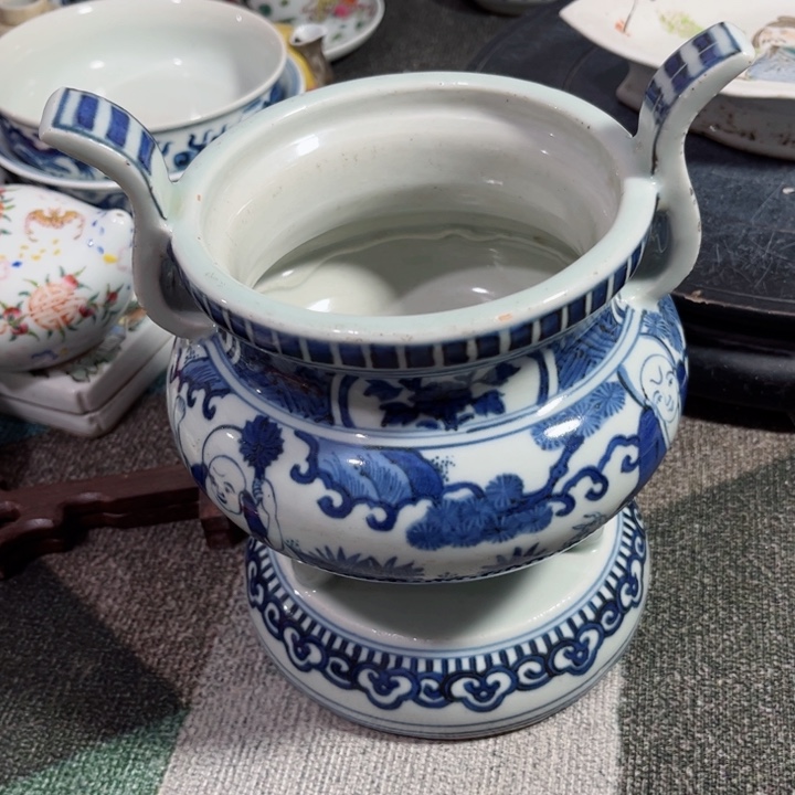 紫砂茶叶罐飞*青花88888888888