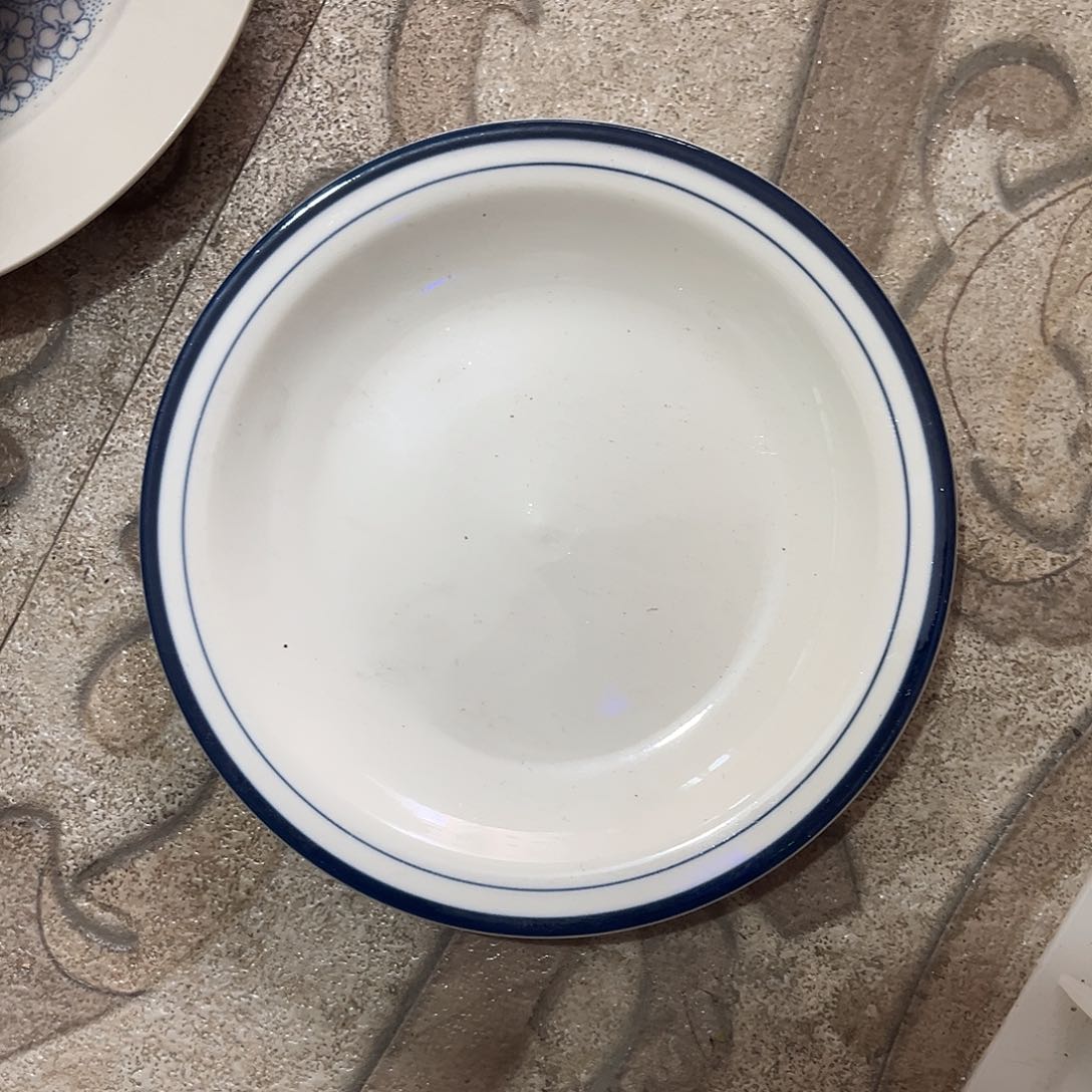 陶瓷拉夫蓝线6.5寸点心盘