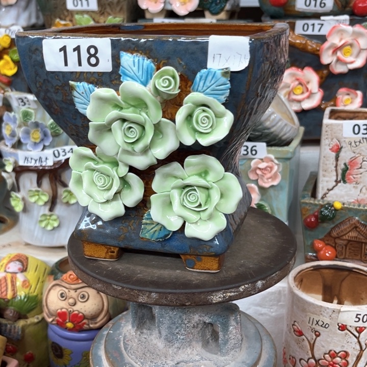 紫砂花盆粗陶材质多肉花盆