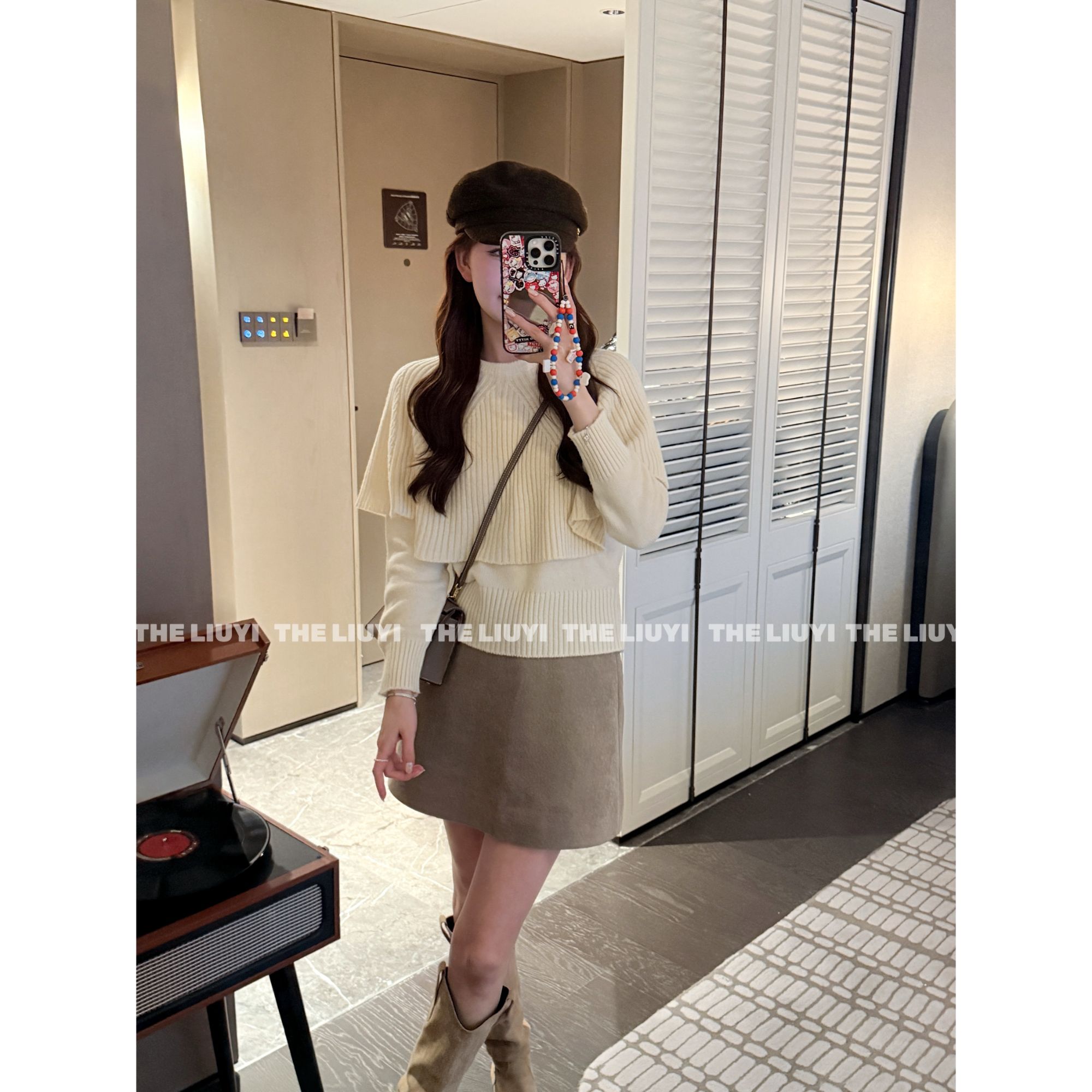 【LIUYI】秋冬气质绒感A字显瘦短裙5108B7